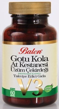 Balen Gotu Kola At Kestanesi Üzüm Çekirdeği Ekstraktı Kapsül